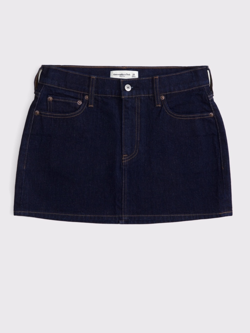 NWT Abercrombie & Fitch Dark Blue Denim Mid Rise Skirt